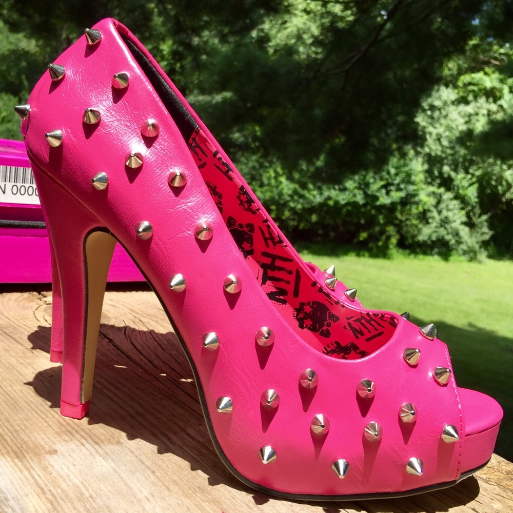 ABBEY DAWN, AVRIL LAVIGNE PEEPTOE STUDDED PLATFORM